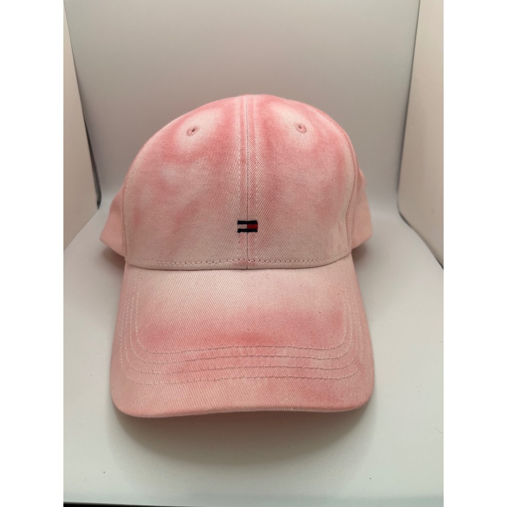 Tommy Hilfiger Tie Dye Baseball Cap Women OS Pink Adjustable Embroidered Logo
